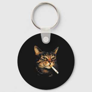 Chaveiro Gato Engraçado Fumando Cigarro Meme Gatinho Idiota