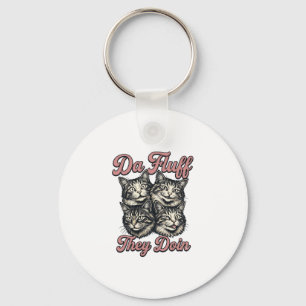 Chaveiro Gato Engraçado Gravura Vintage Da Fluff Eles Estão