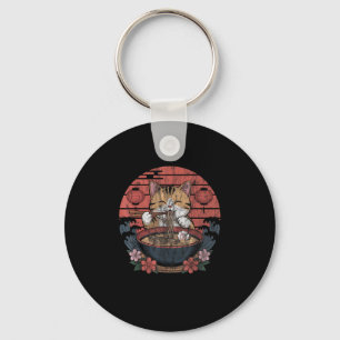 Chaveiro Gato Engraçado Ramen Graphic Tee Japonês Anime Kaw
