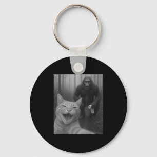 Chaveiro Gato Engraçado Surpreende Selfie Feliz Com Sasq Pé