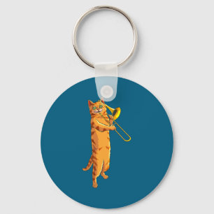 Chaveiro Gato Engraçado Tocando Trombone Presente Gatinho L