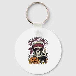 Chaveiro Gato Esqueleto de Halloween Gráfico de Abóbora Vin