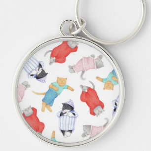 Chaveiro GATO ESTIRADO Pulseira Chave Premium Redonda