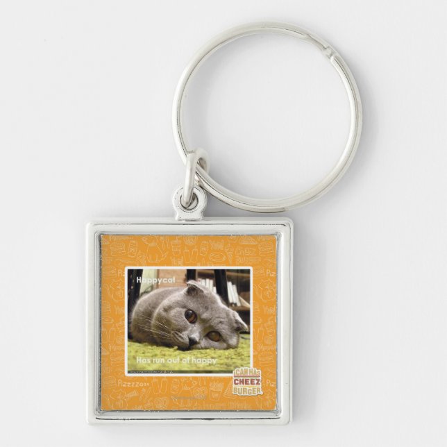 Chaveiro Gato feliz, fora de feliz (Frente)