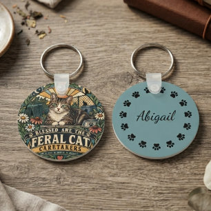 Chaveiro Gato Feral Vintage Verde Floresta Devoto