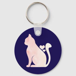 Chaveiro Gato Fofo com Corações
