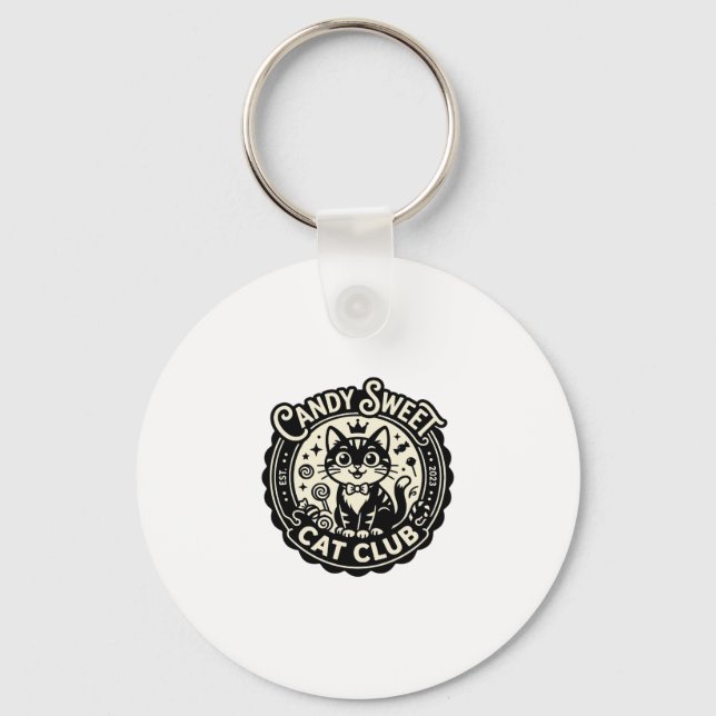 Chaveiro Gato Fofo Doce Gráfico de Gato Engraçado - Doce Do (Frente)