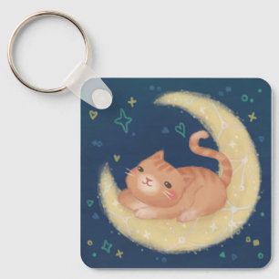 Chaveiro Gato Fofo na Lua
