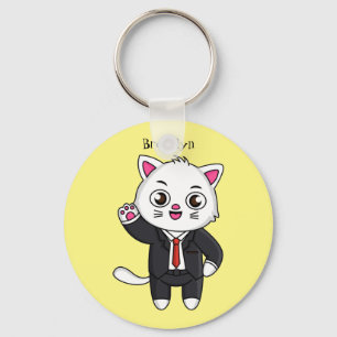 Chaveiro Gato gatinho bonito em desenho animado 
