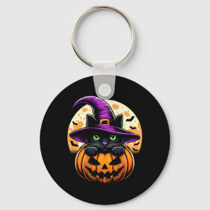 Chaveiro Gato Halloween Abóbora Desempenho Gato Preto