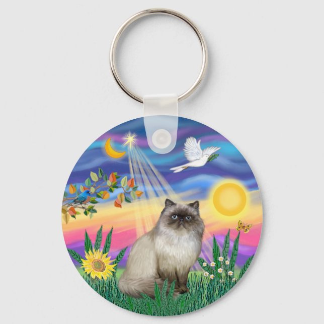 Chaveiro Gato Himalaio Chocolate Point - Crepúsculo (Frente)
