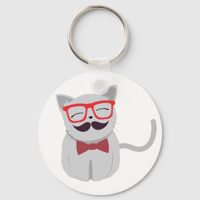 Chaveiro Gato hipster (Frente)