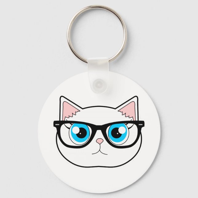 Chaveiro Gato hipster (Frente)