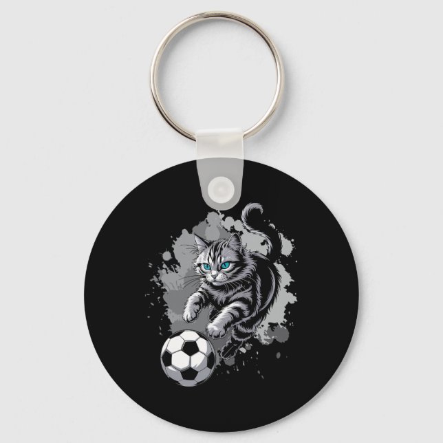 Chaveiro Gato Jogando Futebol  (Frente)
