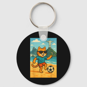 Chaveiro Gato Jogando Futebol Esporte Fofo Rio De Janeiro B