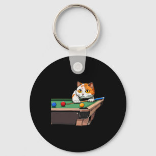Chaveiro Gato Jogando Piscina Bilhar No Salão Legal Engraça