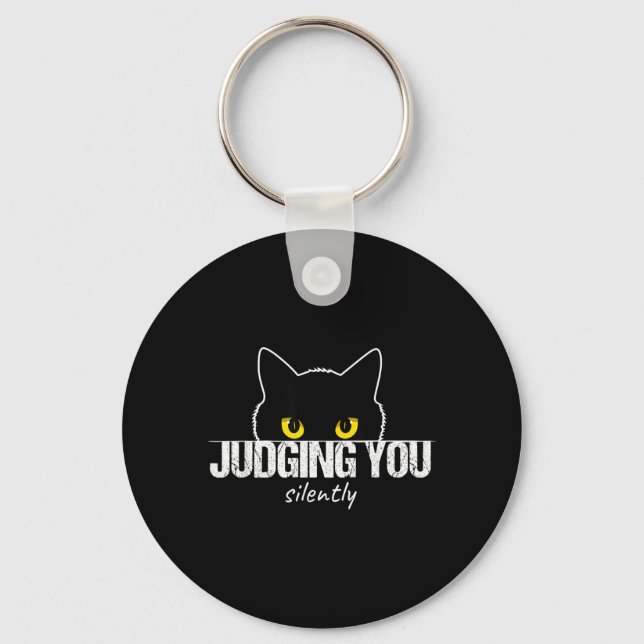 Chaveiro Gato julgando você silenciosamente (Frente)