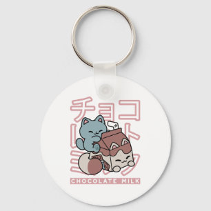 Chaveiro Gato Kawaii com Leite de Chocolate – Arte Pop Japo