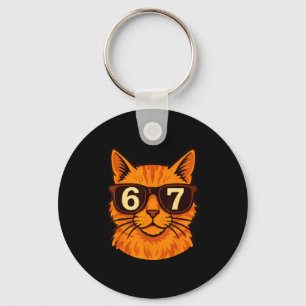Chaveiro Gato Laranja Engraçado Sungles 67 Seis Sete Meme 
