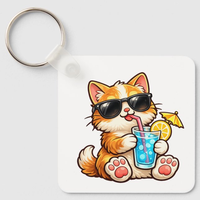 Chaveiro Gato Legal de Verão (Frente)