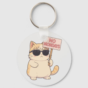 Chaveiro Gato Legal Sem Segundas-Feira Meme Estético