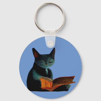 Chaveiro Gato lendo um livro