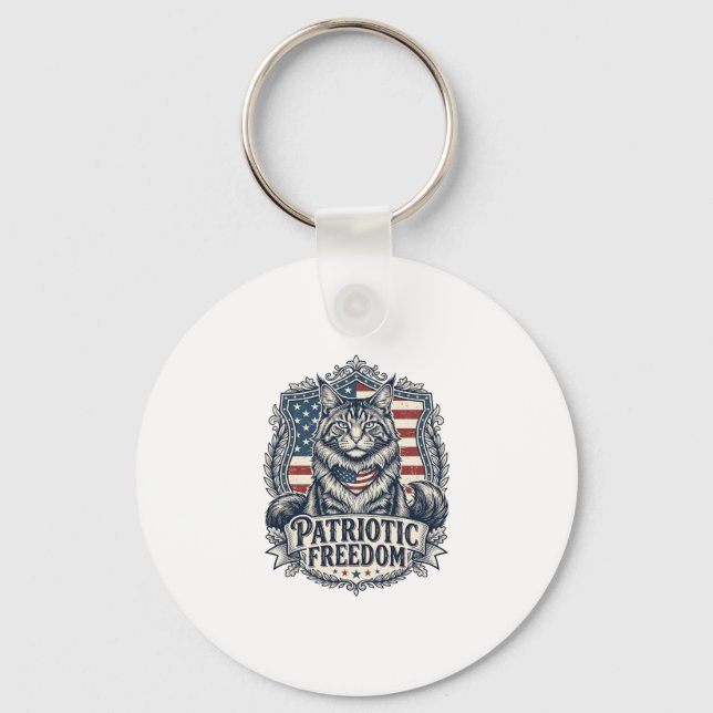 Chaveiro Gato Maine Coon Patriota (Frente)