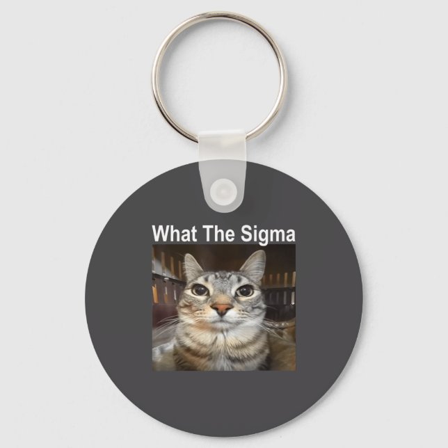 Chaveiro Gato Meme Engraçado Qual é o Sigma Citação de Meme (Frente)