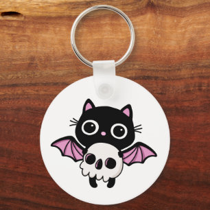 Chaveiro Gato Morcego de Halloween Fofo - Piada Sinistramen