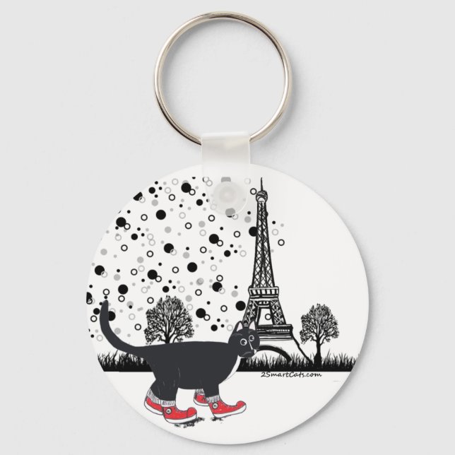 Chaveiro Gato na cadeia-chave Paris (Frente)