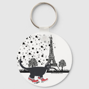 Chaveiro Gato na corrente chave de Paris