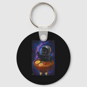 Chaveiro Gato Negro Engraçado Voando Um Astronau Espacial R