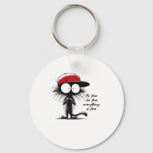 Chaveiro Gato Negro Está bem Estou bem Está tudo bem