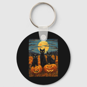 Chaveiro Gato Negro Halloween Gata Amada Noite Estrelada Ga