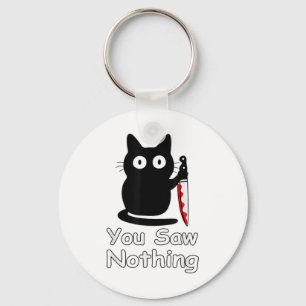 Chaveiro Gato Negro Halloween Você Não Viu Nada