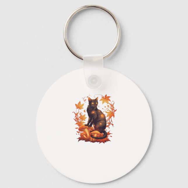 Chaveiro Gato Negro Mágico na Floresta � Celestial (Frente)