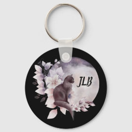 Chaveiro Gato Negro por uma Lua Mágica Cheia