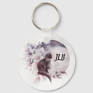 Chaveiro Gato Negro por uma Lua Mágica Cheia