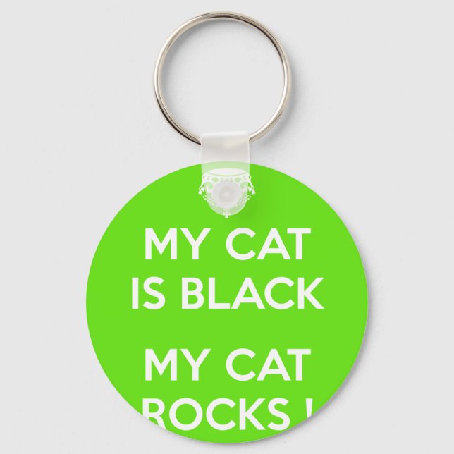 Chaveiro Gato negro rocha (Frente)