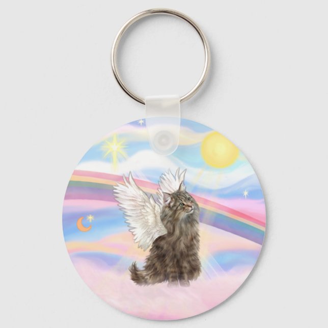 Chaveiro Gato Norueguês da Floresta Tabby - Anjo (Frente)