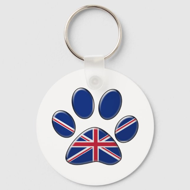 Chaveiro Gato patriótico britânico (Frente)