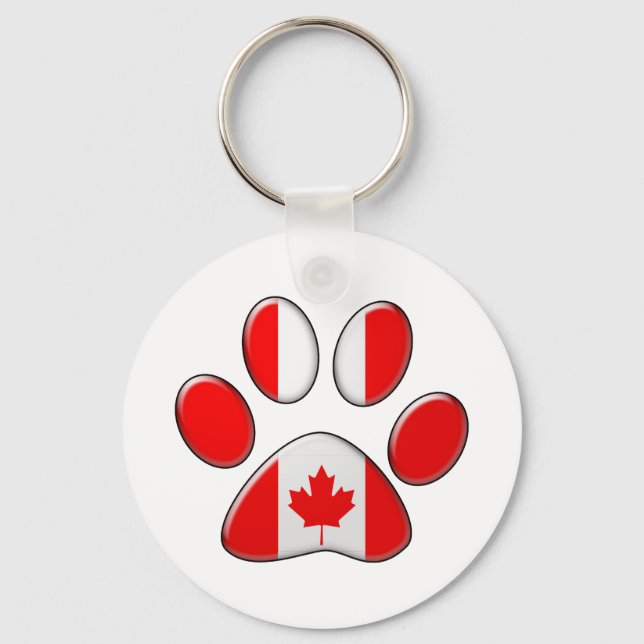 Chaveiro Gato patriótico canadense (Frente)