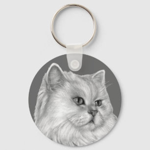 Chaveiro Gato persa branco