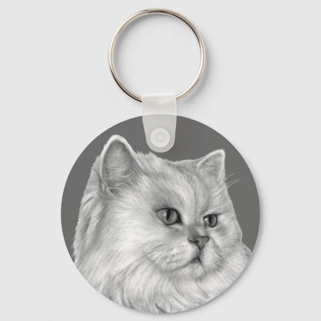 Chaveiro Gato Persa Branco (Frente)