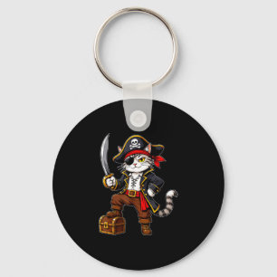Chaveiro Gato pirata fantasia de halloween engraçado gráfic