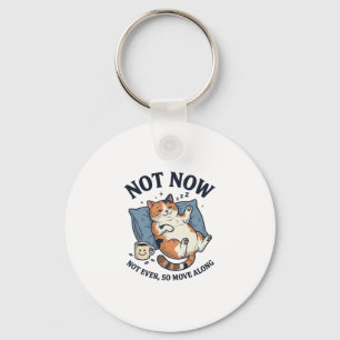 Chaveiro Gato Preguiçoso Não Agora Gravura Vintage Design d