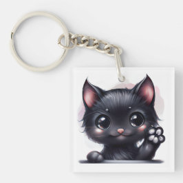 Chaveiro Gato Preto Adorável Kawaii