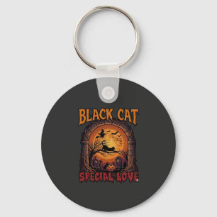 Chaveiro Gato Preto Amor Especial Halloween Lua Bruxa Abóbo