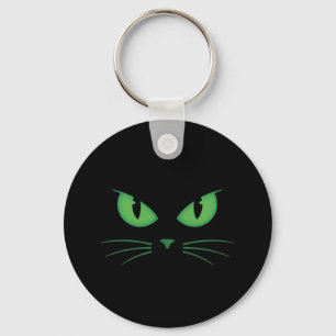 Chaveiro Gato Preto Assustador Olhos Verdes