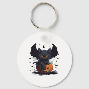 Chaveiro Gato Preto Bonito Com Gatinho Jack O Lanterna